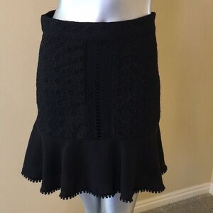 ALLISON New York | Solid Black Flounce Skirt